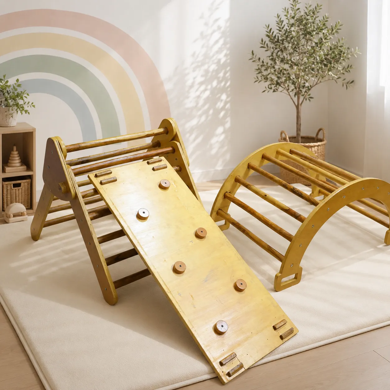 premium 3 in 1 wooden pikler triangle set premium 3 in 1 wooden pikler triangle set