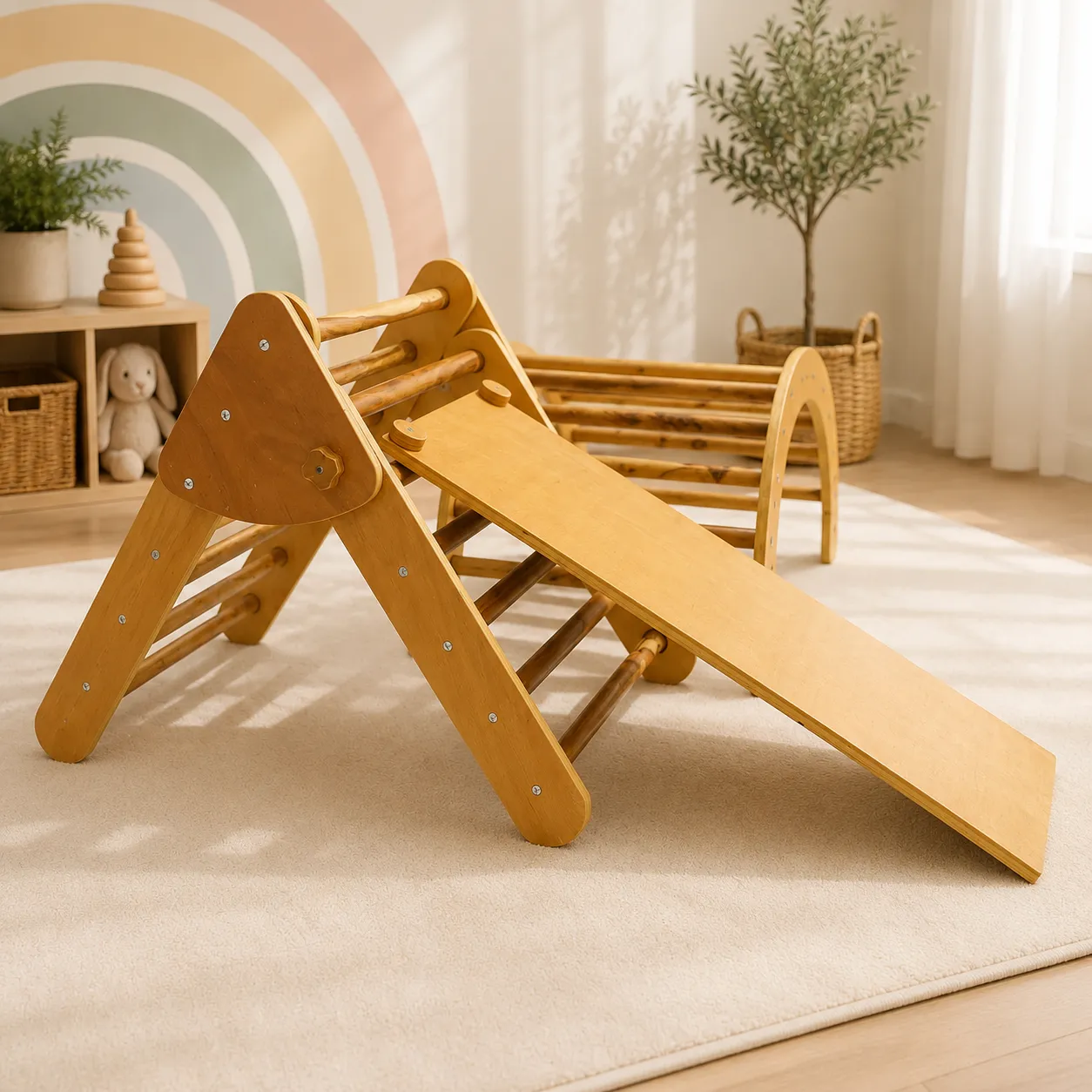 premium 3 in 1 wooden pikler triangle set premium 3 in 1 wooden pikler triangle set